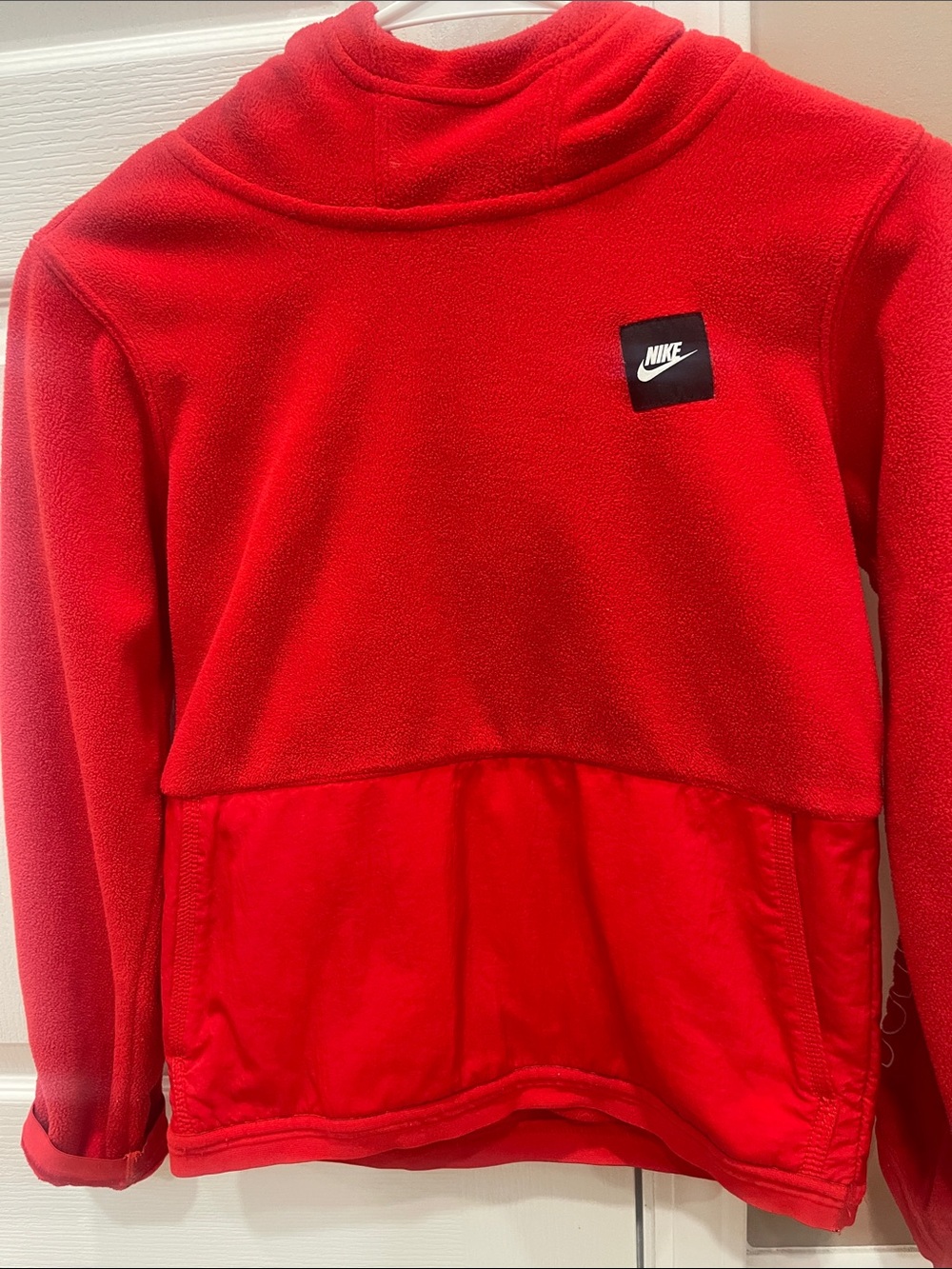 Nike Red Kids' Pullover Hoodie with Chest Logo
